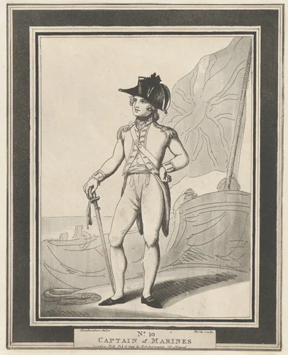 No. 10: Captain of Marines by Henri Merke, print, 1799