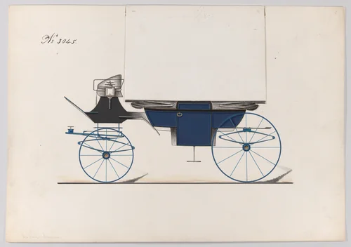 Design for Landau, No. 3045 by Brewster & Co., drawing, 1874
