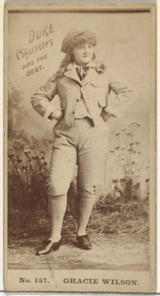 Card Number 157, Gracie Wilson, from the Actors and Actresses series (N145-6) issued by Duke Sons & Co. to promote Duke Cigarettes by W. Duke, Sons & Co., photograph, 1880-1889
