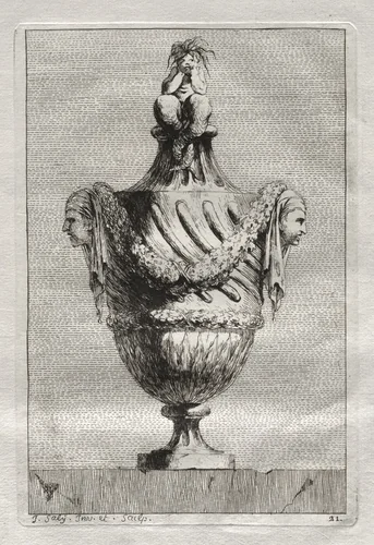Suite of Vases: Plate 21 by Jacques François Saly, print, 1746