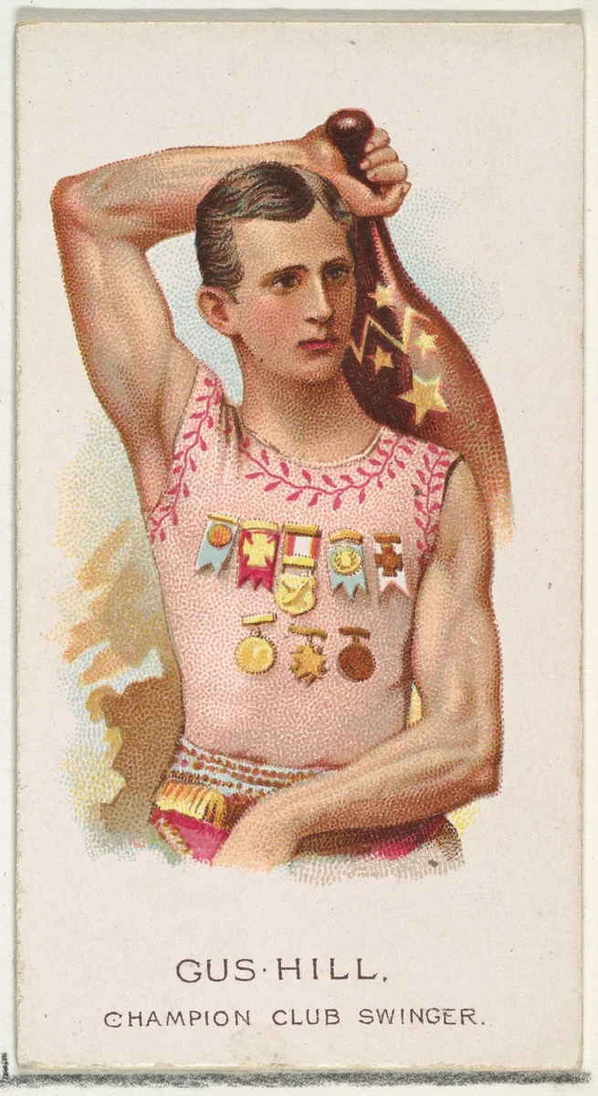 Gus Hill, Champion Club Swinger, from World's Champions, Series 2 (N29) for Allen & Ginter Cigarettes by Allen & Ginter, print, 1888