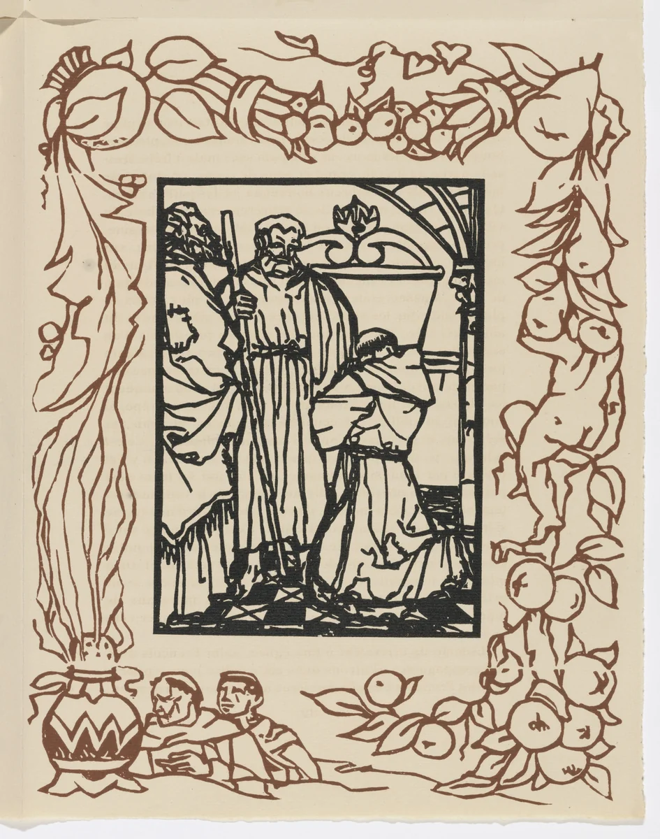 Plate (page 83) from Les Petites Fleurs de St. François (The Little Flowers of St. Francis) by Émile Bernard, illustrated book, 1928