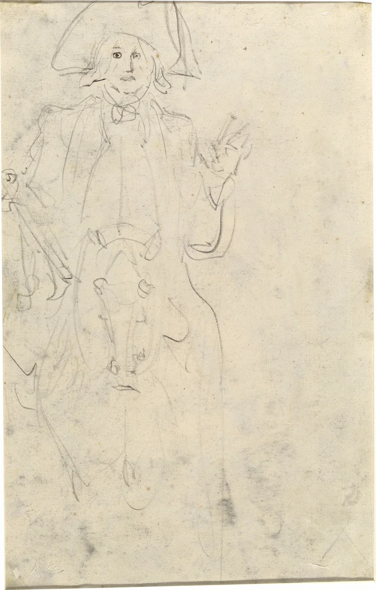 Man on a Horse [verso] by Jean Honoré Fragonard, drawing, 1732-1806