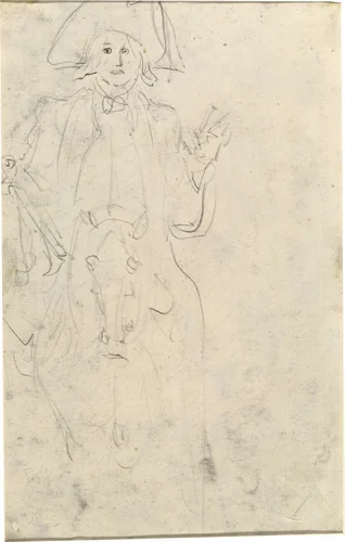 Man on a Horse [verso] by Jean Honoré Fragonard, drawing, 1732-1806