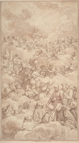 The Company of Saints in Glory by Charles Nicolas Cochin II, drawing, 1772