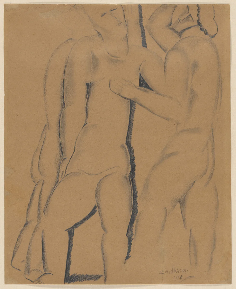 Figural Composition by Ossip Zadkine, drawing, 1921