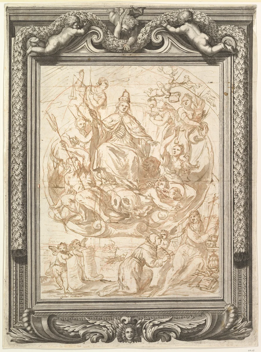 Allegory of Venetian Power by Andrea Celesti, drawing, 1637-1712