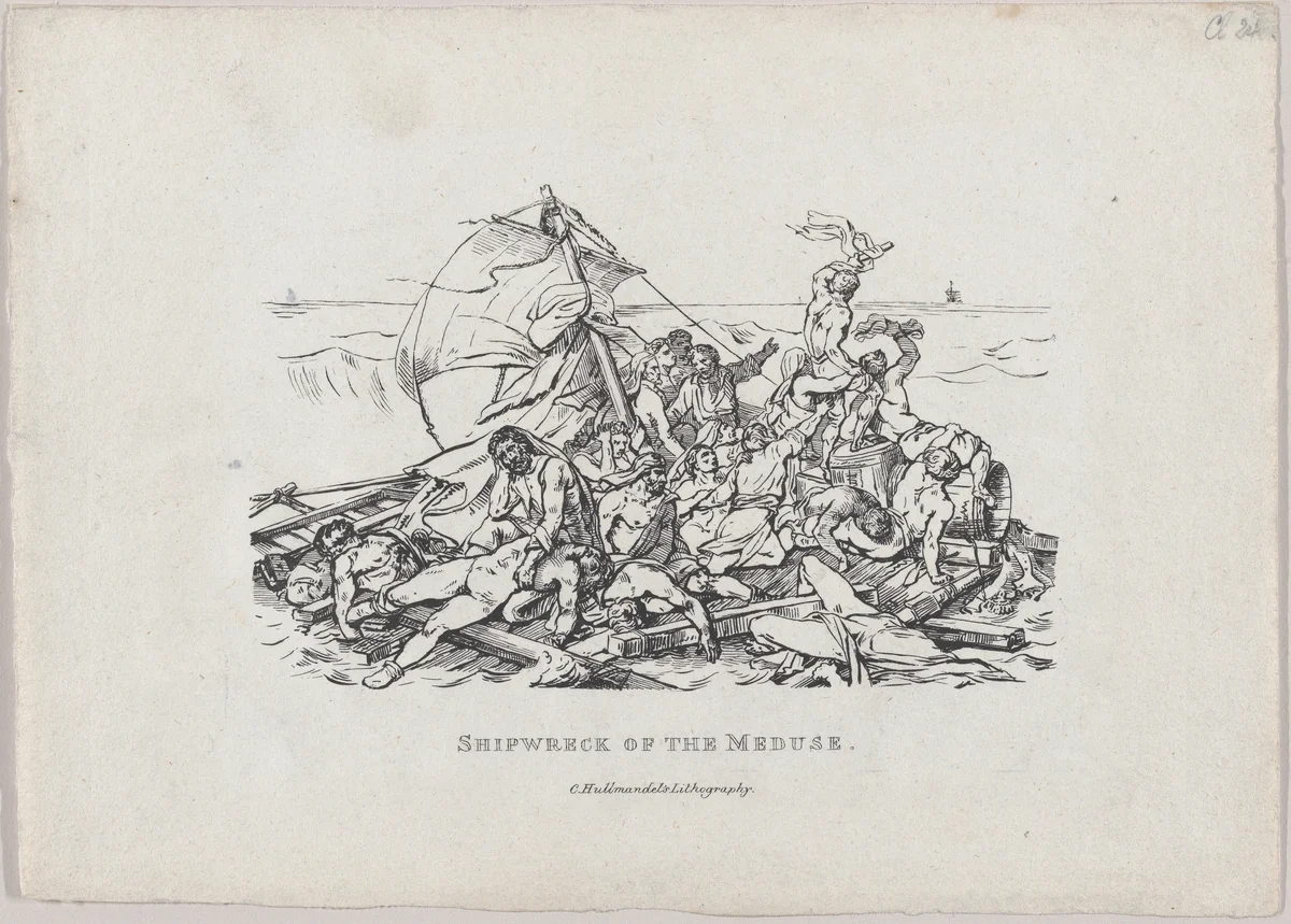 Shipwreck of the Meduse by Théodore Gericault, print, 1820