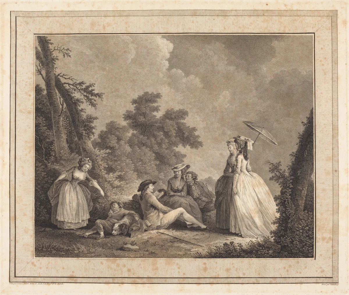 Le mercure de France by Heinrich Guttenberg; Nicolas Lavreince, print, 1784