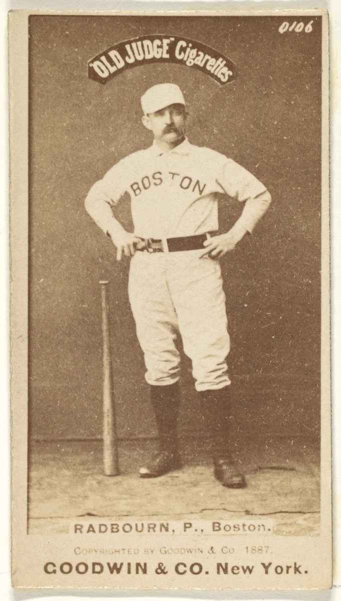 Radbourn, Pitcher, Boston, from the Old Judge series (N172) for Old Judge Cigarettes by Goodwin & Company, photograph, 1887