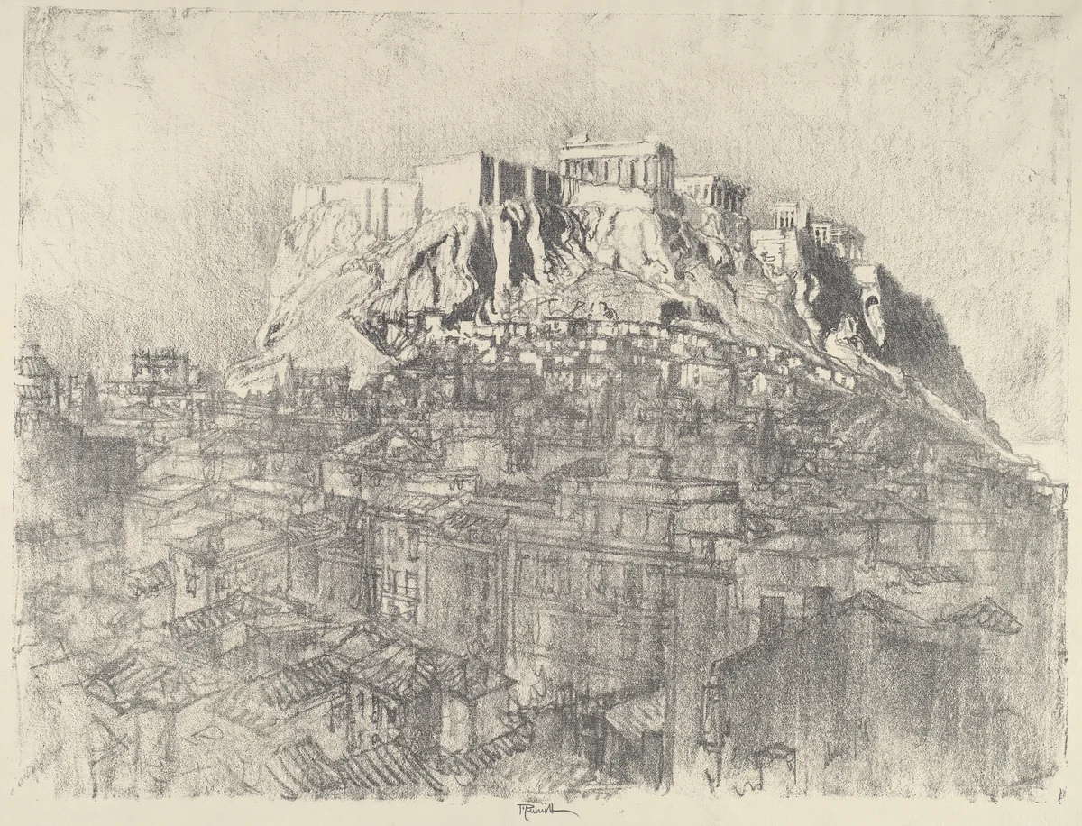 Sunrise over the Acropolis by Joseph Pennell, print, 1913