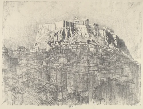 Sunrise over the Acropolis by Joseph Pennell, print, 1913