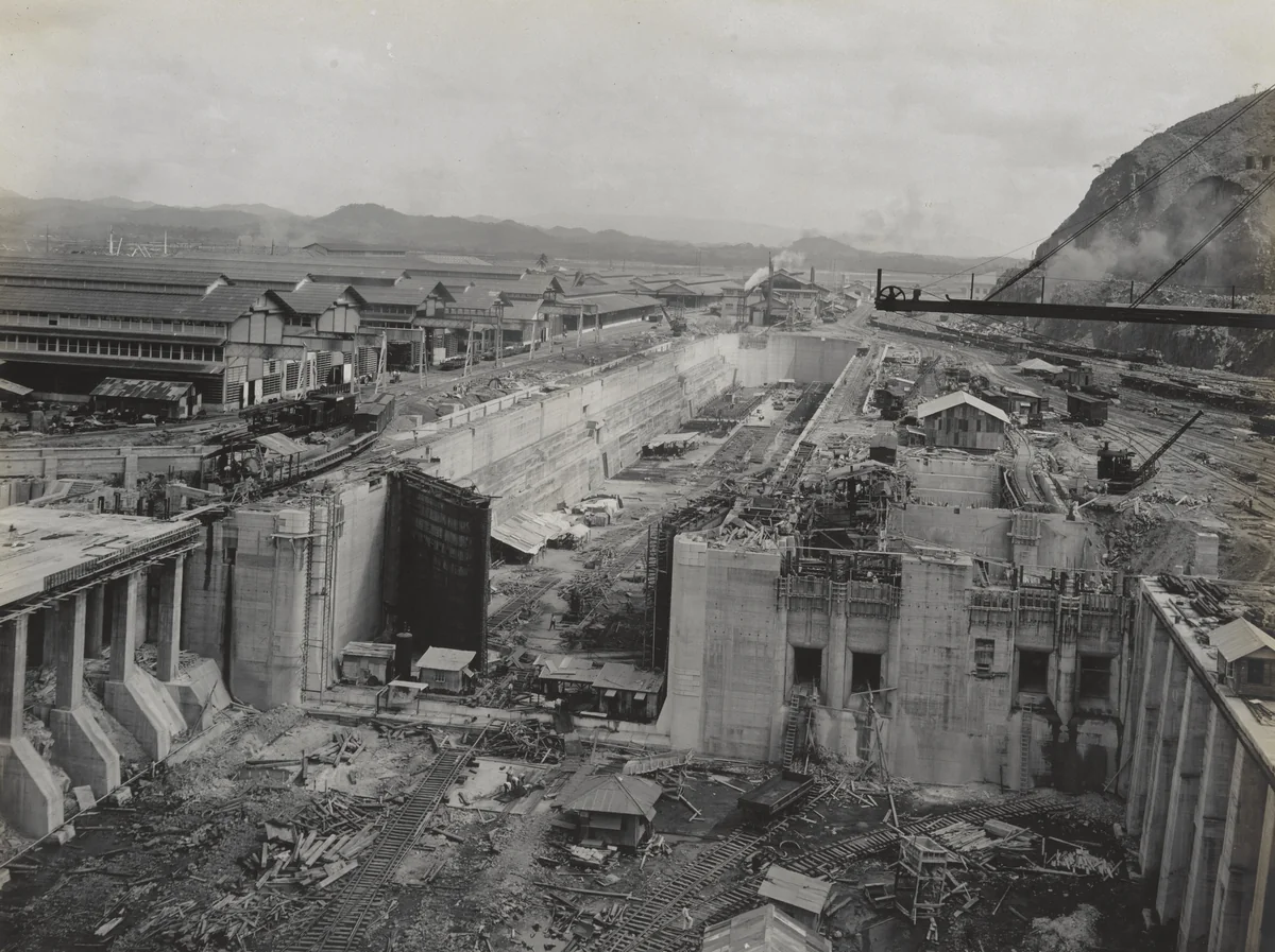 Balboa Terminals. Dry Dock #1. General view showing the south leaf of gate swung back by Unidentified Photographer, photograph, 1916