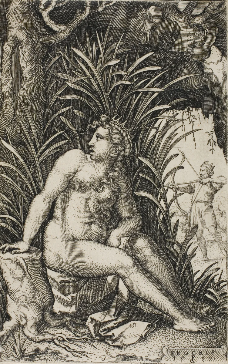 Procris, from Greek Heroines by Georg Pencz, print, 1539
