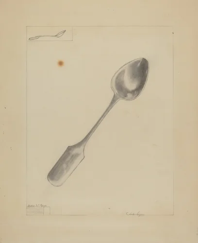 Silver Spoon by Columbus Simpson, index of american design, 1935-1942