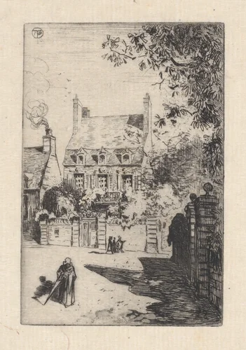 In the Provinces -- The House of Orléans (Valognes) by Félix Hilaire Buhot, print, 1860-1898