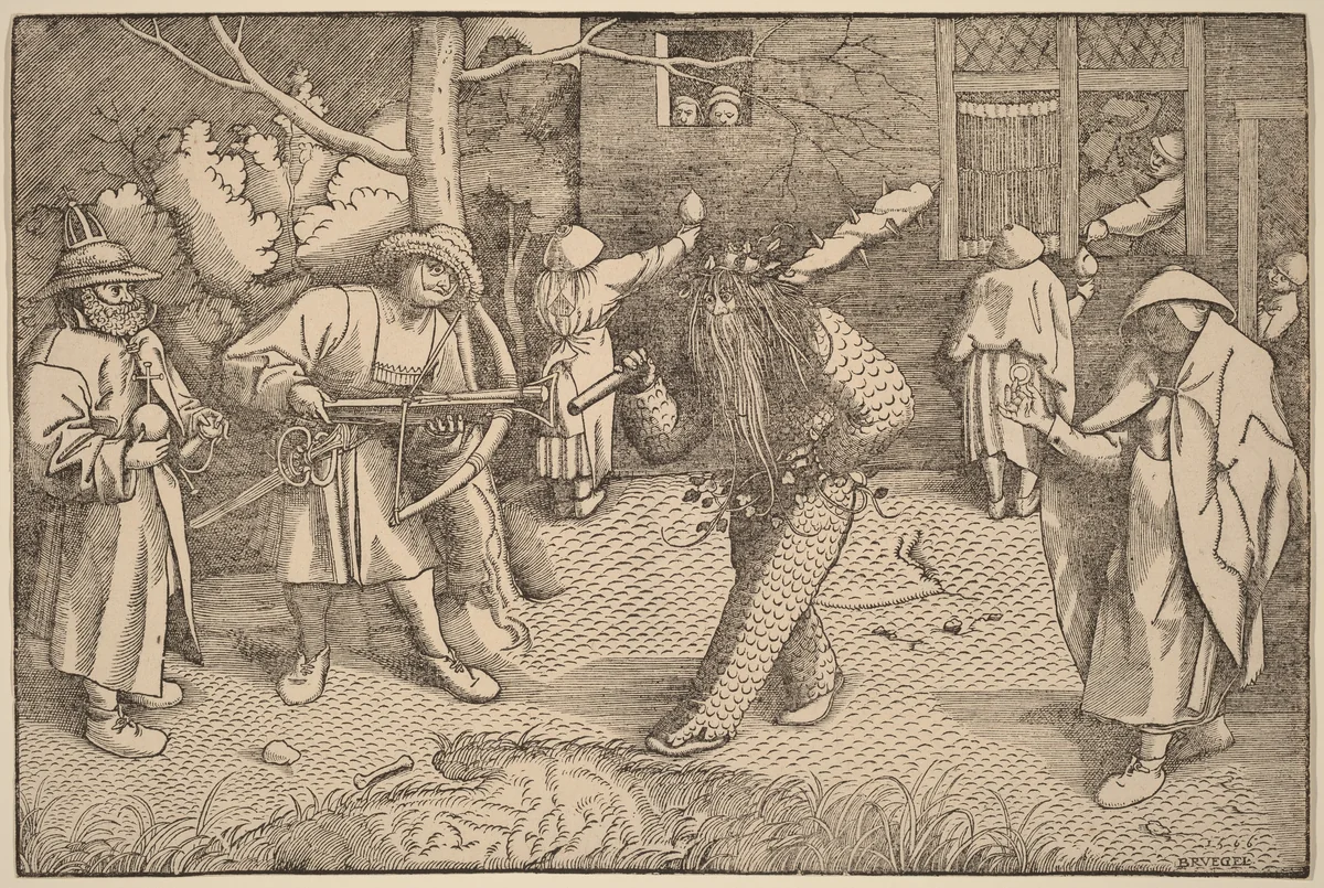 The Masquerade of Ourson and Valentin by Pieter Bruegel the Elder, print, 1566