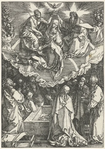 Hemelvaart en kroning van Maria by Unknown, print, 1510