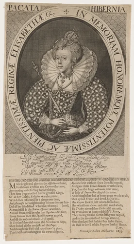 Queen Elizabeth by Robert van Voerst, print, 1633