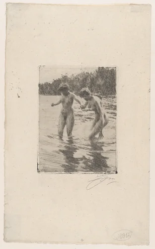 Two Bathers by Anders Zorn, print, 1910