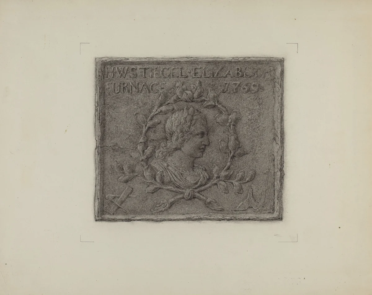 Pa. German Stove Plate by Elmer G. Anderson, index of american design, 1936