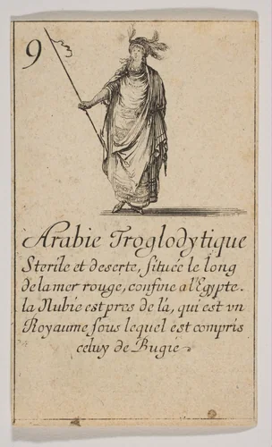 Arabie Troglodytique, from "Jeu de la Géographie" by Stefano della Bella, print, 1644