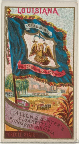 Louisiana, from Flags of the States and Territories (N11) for Allen & Ginter Cigarettes Brands by Allen & Ginter, print, 1888
