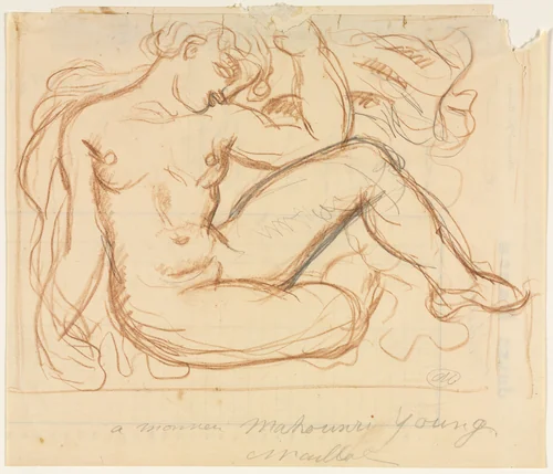 Nude Study by Aristide Maillol, drawing, 1881-1944