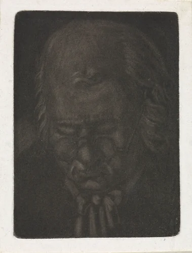 Hoofd van een oude man met bril by Anthonie van den Bos, print, 1778-1838