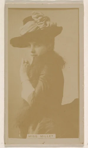 Miss Millet, from the Actresses series (N245) issued by Kinney Brothers to promote Sweet Caporal Cigarettes by Kinney Brothers Tobacco Company, photograph, 1890