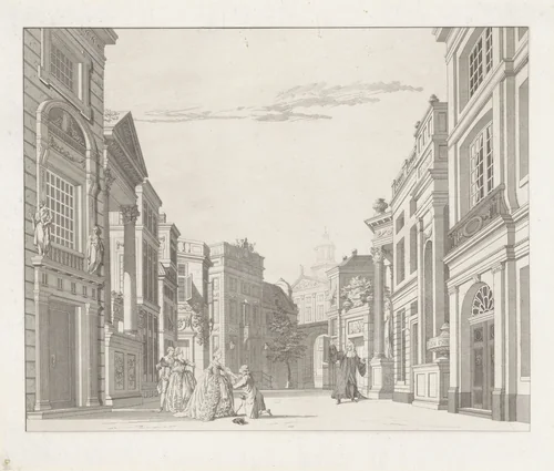 Toneeldecor: De Italiaansche Straat by Reinier Vinkeles, print, 1775