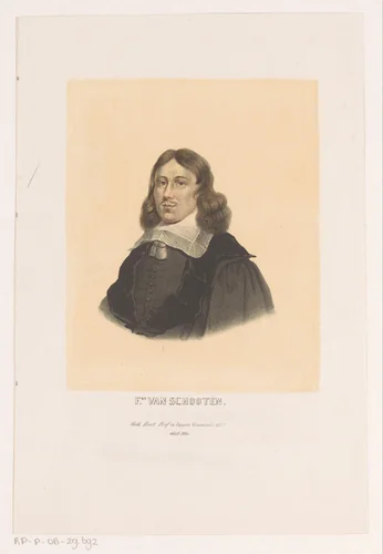 Portret van Frans van Schooten by Leendert Springer, print, 1850