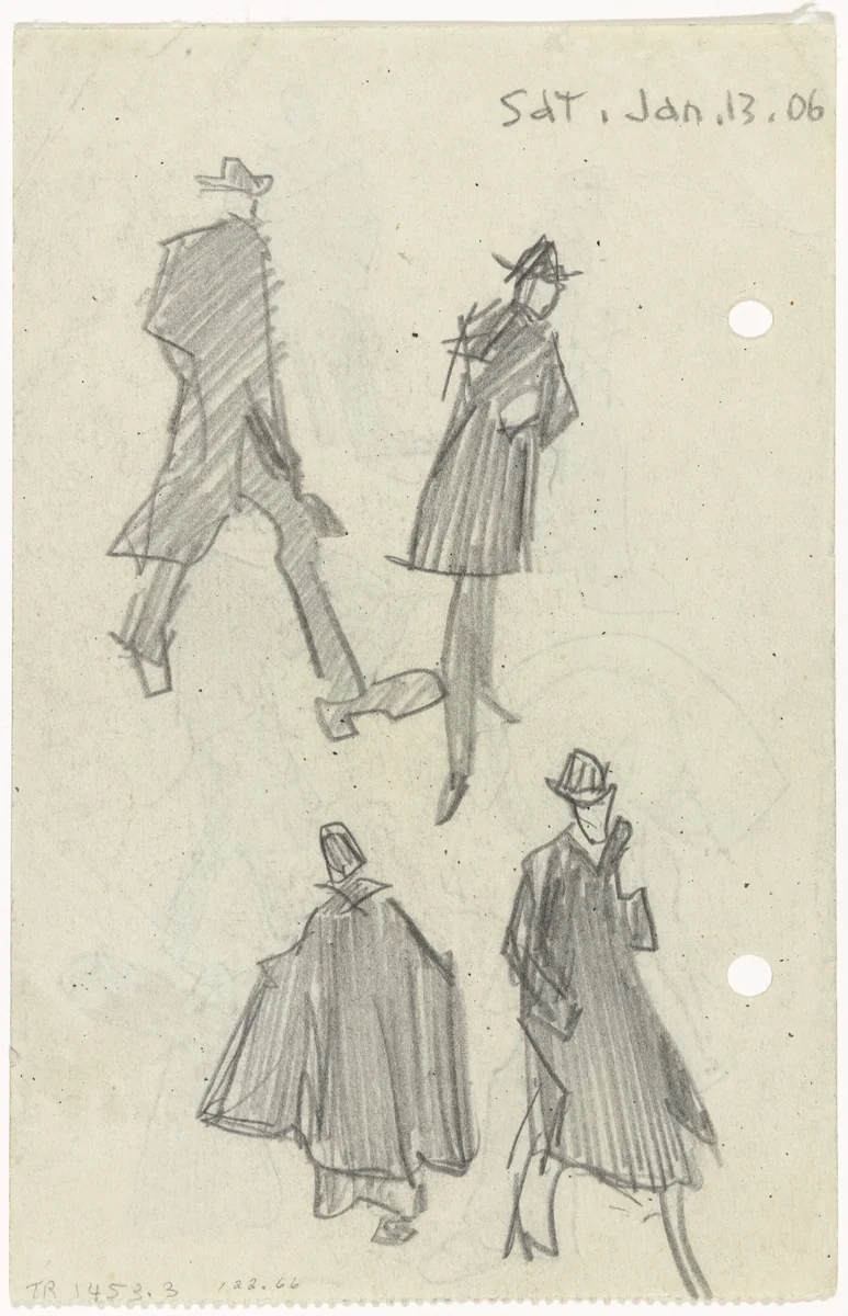 Four Figures by Lyonel Feininger, drawing, 1906