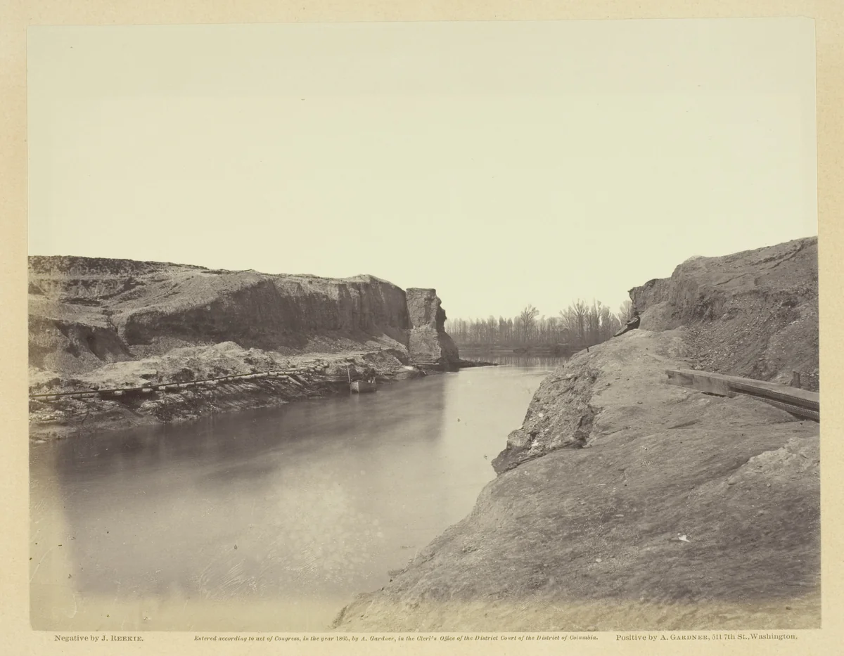 Dutch Gap Canal, James River, Virginia by Alexander Gardner, photograph, 1864