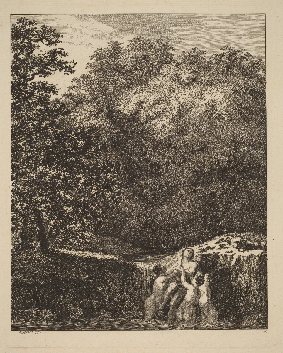 Hylas and the Nymphs by Salomon Gessner, print, 1771