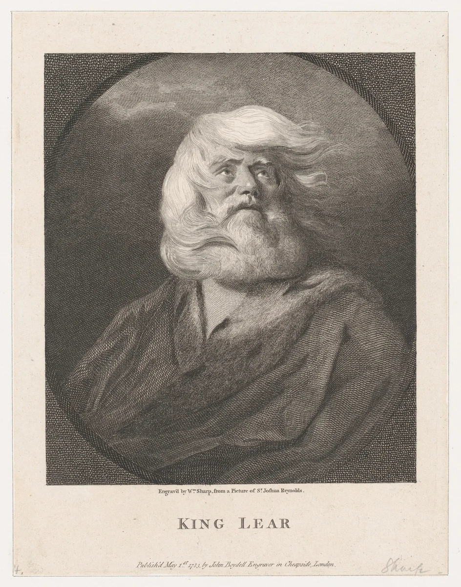 King Lear by William Sharp, print, 1783