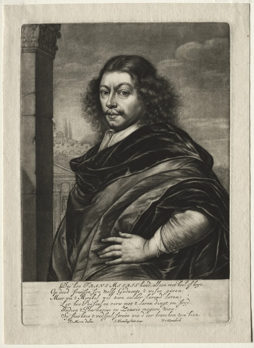 Frans van Mieris I by Abraham Blooteling, print, 1655-1690