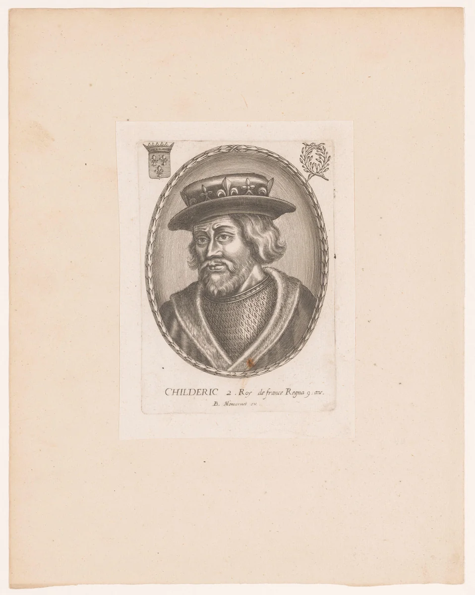 Portret van Childerik II van Frankrijk by anonymous, print, 1610-1668