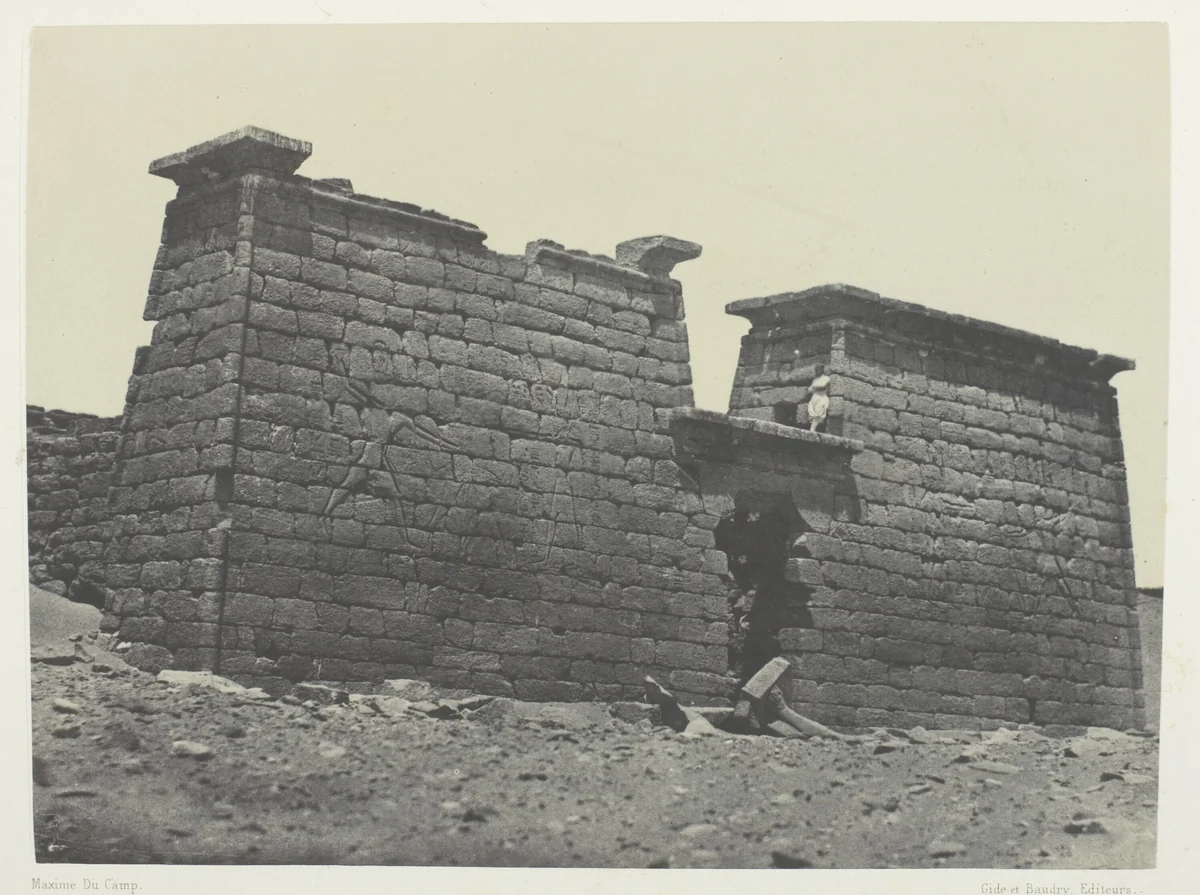 Hémi-Spéos De Séboua, Pylônes; Nubie, plate 98 from the album "Egypte, Nubie, Palestine et Syrie" (1852) by Maxime Du Camp, photograph, 1849-1851