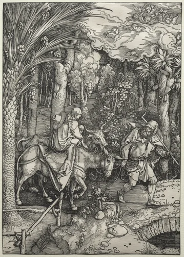 The Flight into Egypt by Albrecht Dürer, print, 1503-1505