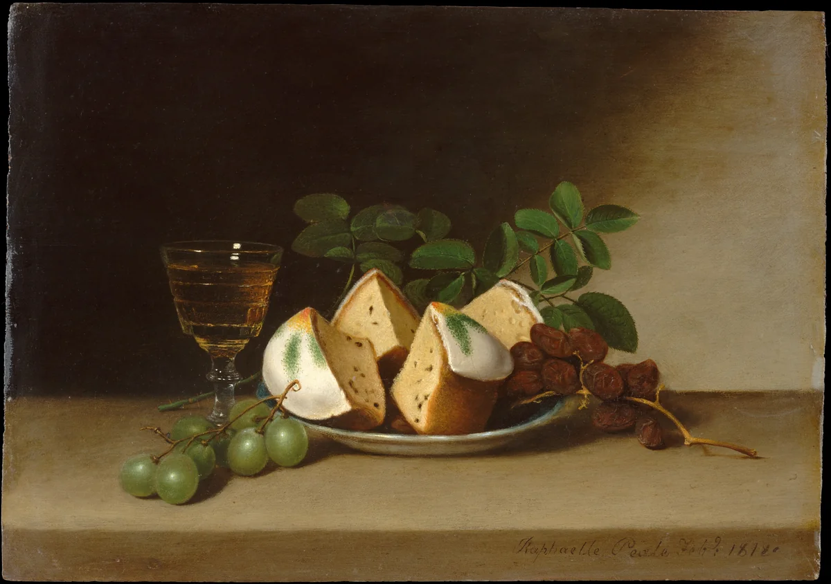 Still Life with Cake by Raphaelle Peale, artwork, 1818