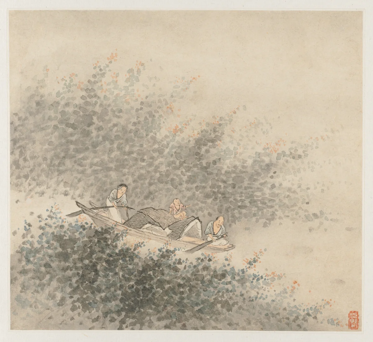 Album of Landscapes: Leaf 6 by Wang Gai (王槩), painting, 1677