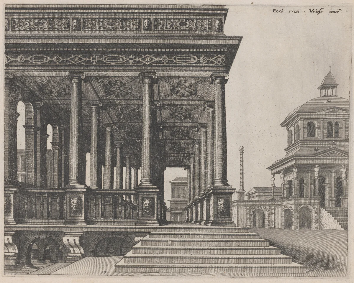 A Hall with Ionic Columns by Lucas van Doetechum
Johannes van Doetechum the Elder
Hans Vredeman de Vries
Hieronymus Cock, portfolio, 1560