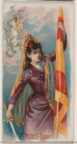 25th of July, Spain, from the Holidays series (N80) for Duke brand cigarettes by W. Duke, Sons & Co., print, 1890