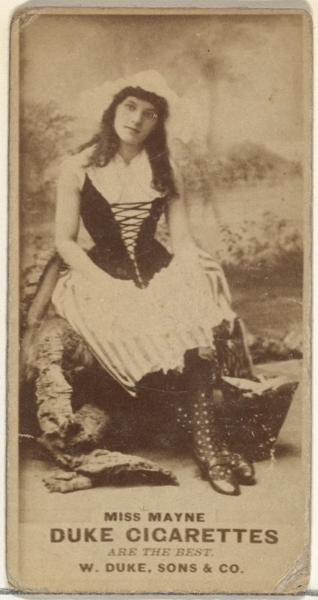Miss Mayne, from the Actors and Actresses series (N145-7) issued by Duke Sons & Co. to promote Duke Cigarettes by W. Duke, Sons & Co., photograph, 1880-1889