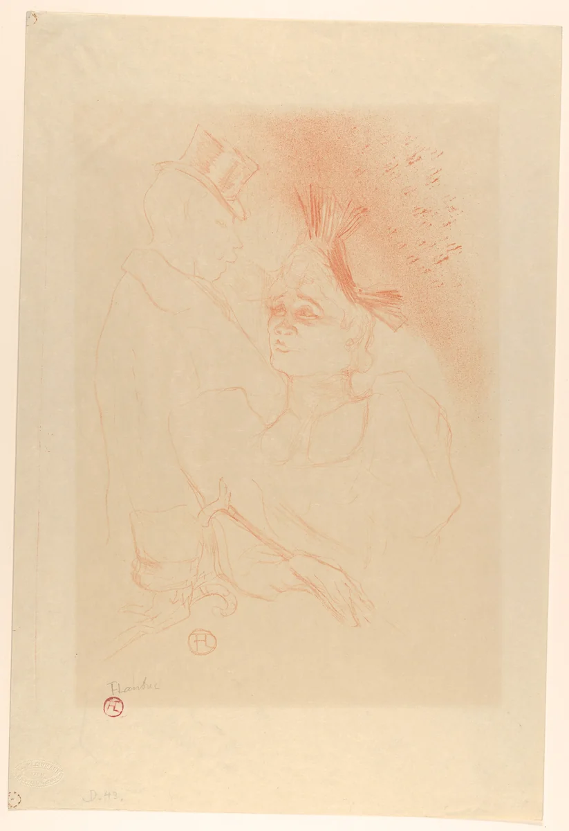 Mademoiselle Lender and Baron by Henri de Toulouse-Lautrec, print, 1893