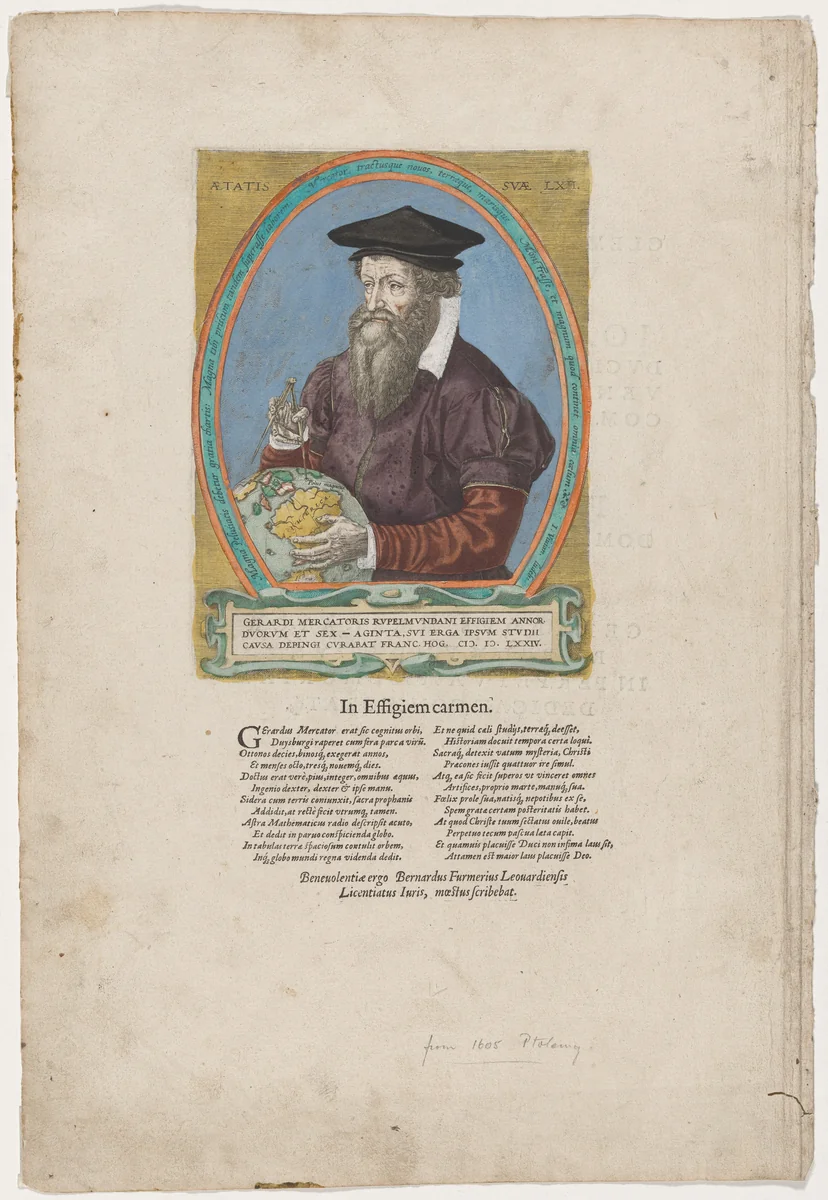 Gerard Mercator by Franz Hogenberg, print, 1574