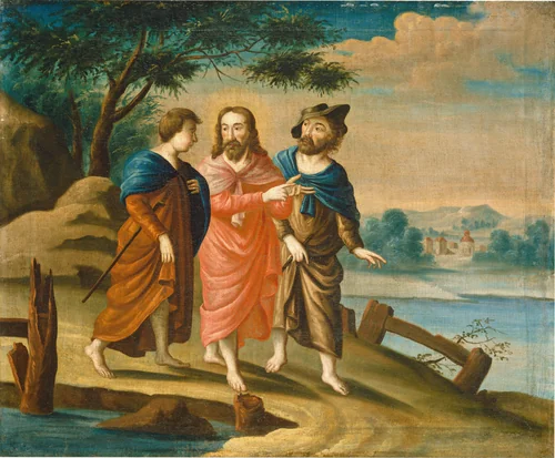 Christ on the Road to Emmaus by American 18th Century, painting, 1725-1730
