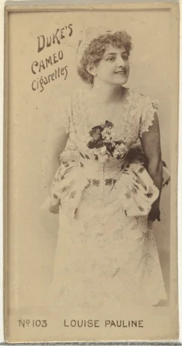 Card Number 103, Louise Pauline, from the Actors and Actresses series (N145-4) issued by Duke Sons & Co. to promote Cameo Cigarettes by W. Duke, Sons & Co., photograph, 1880-1889