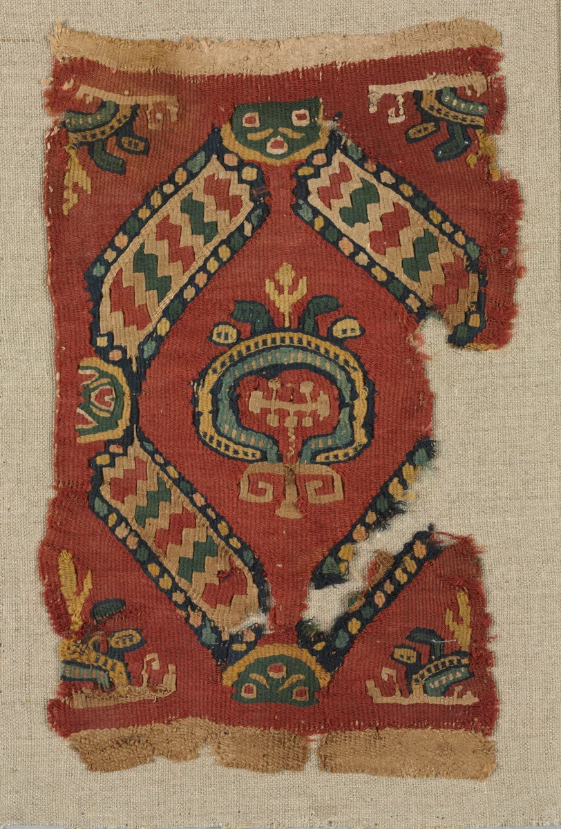 Fragmentary Ornament from a Tunic with Lozenges and Medallions by Unknown, textile, 750-850